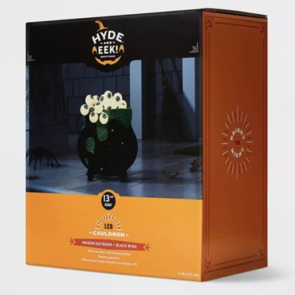 Hyde & Eek Cauldron Halloween Eyeballs LED Decor Light Up 13" Battery Powered - Picture 7 of 9